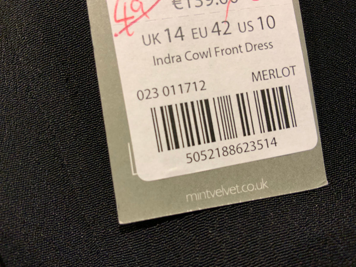 MINT VELVET Indra Print Cowl Neck Dress UK 14 ladies