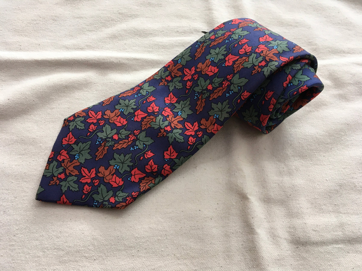 Hermès HERMES Paris Silk Leaf Print Tie 7406 PA 100% AUTHENTIC Men