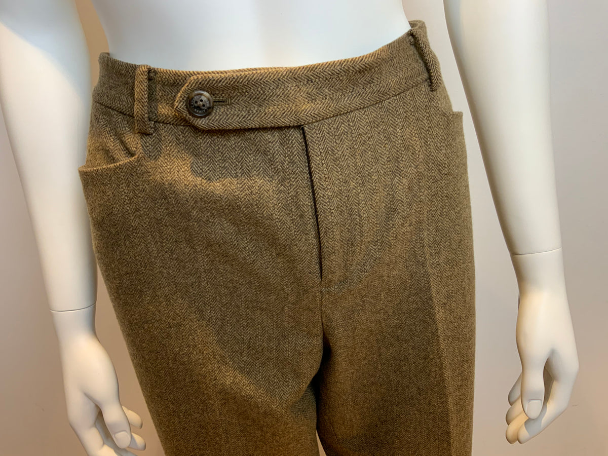 Ralph Lauren Lauren Adelle Brown Wool Pants Trousers Size US 8 UK 12 L LARGE ladies