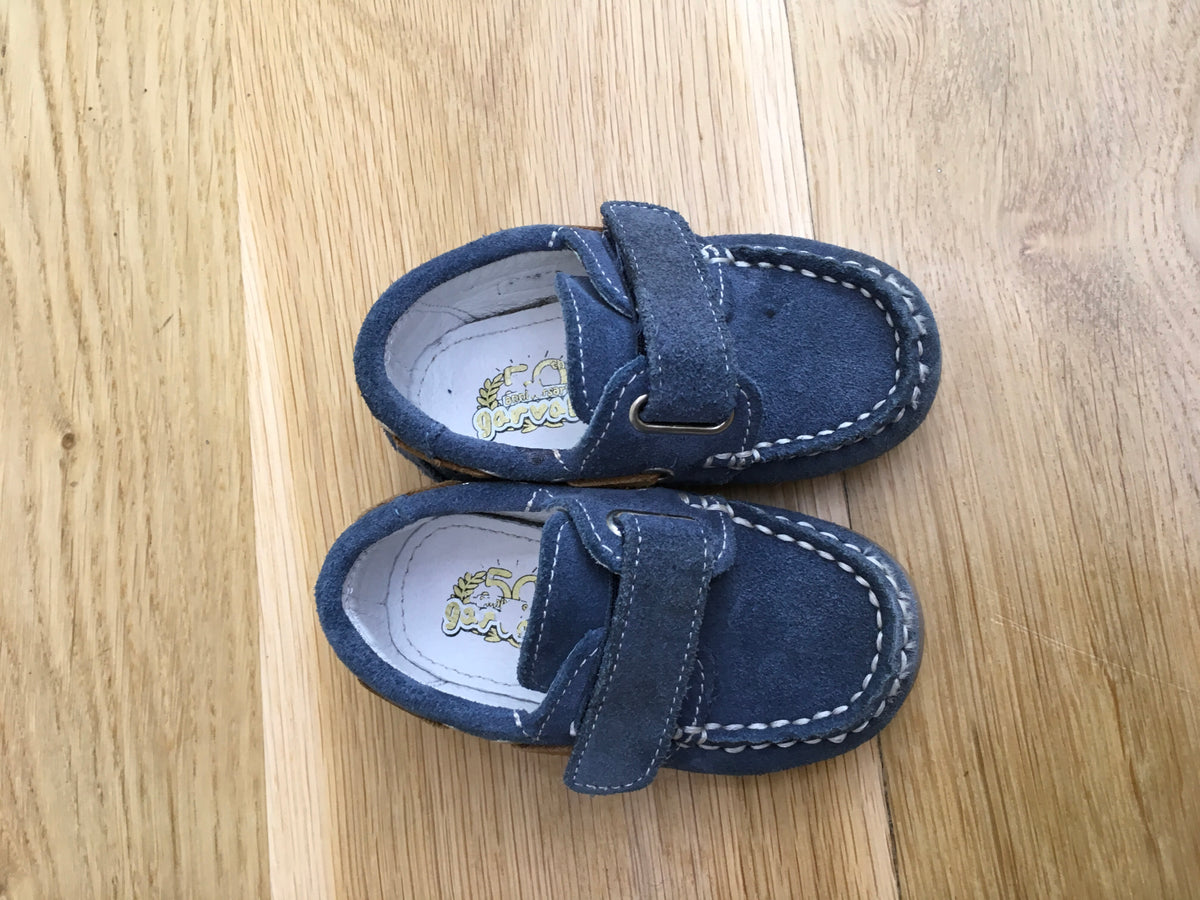 GARVALIN 50 aniversario Boys Shoe Navy Blue Suede Leather Size 20 Children