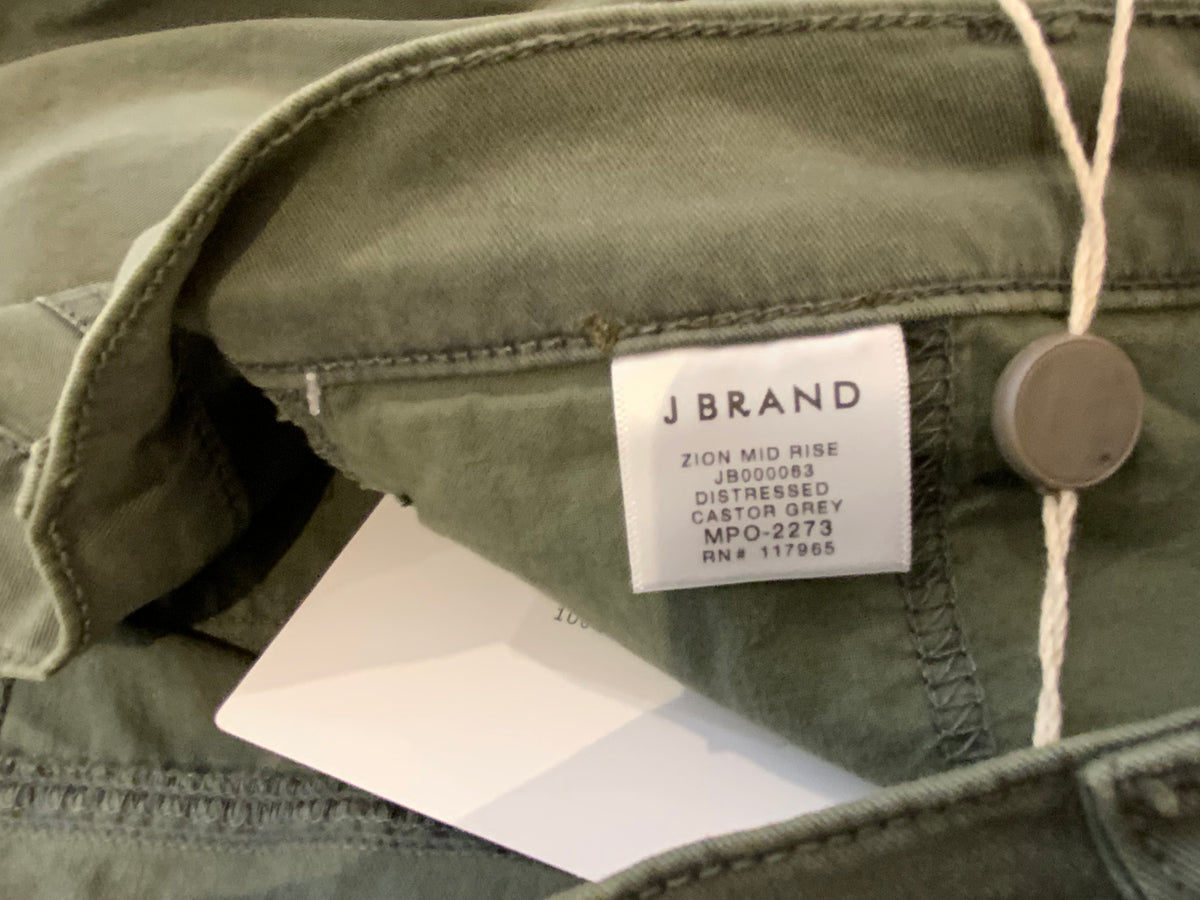 MOST WANTED J BRAND Zion Mid Rise Skinny Distressed Castor Grey Jeans SIZE 31 ladies