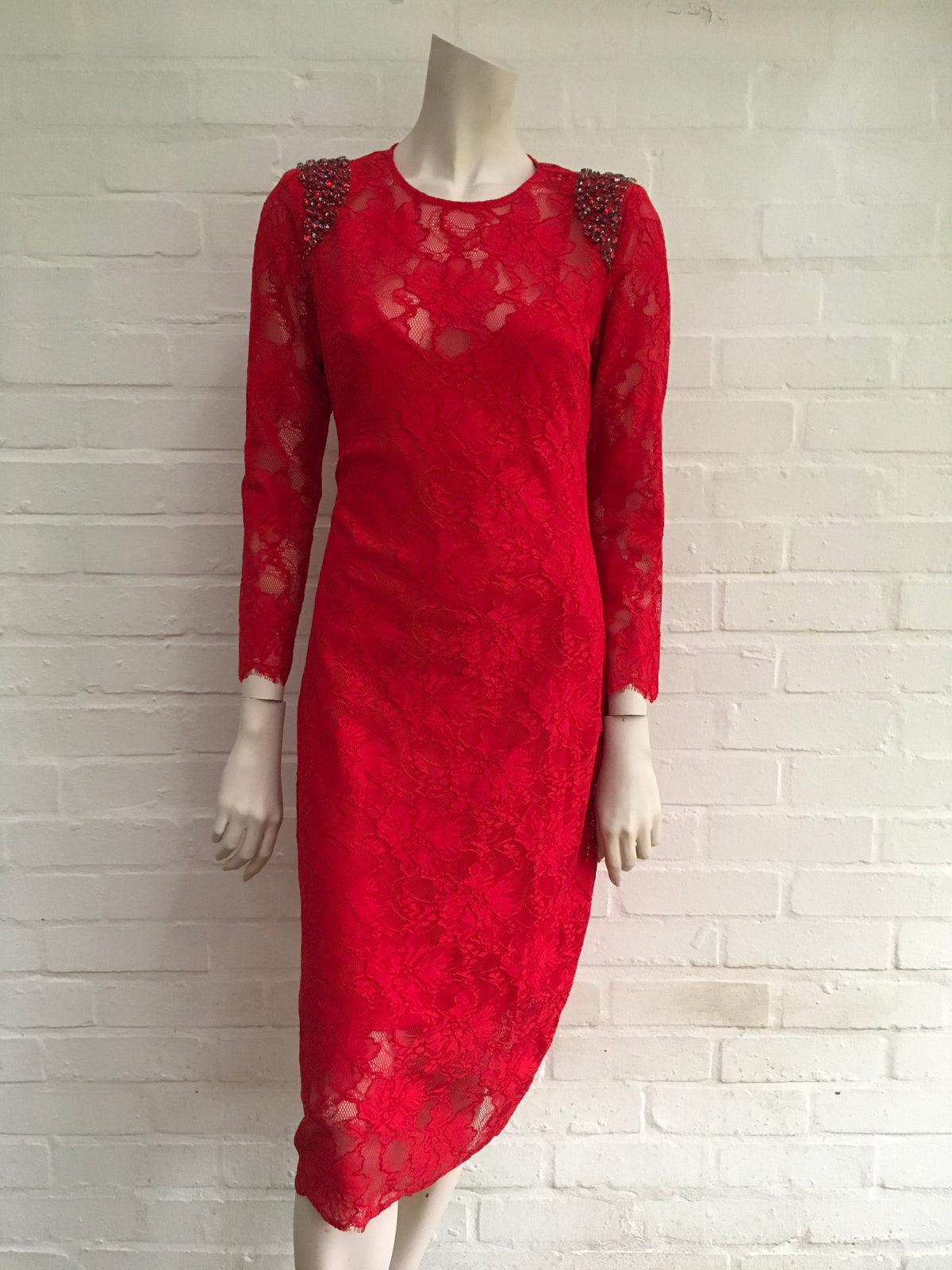 Notes du Nord Lace Red Harriet Dress Strawberry Ladies