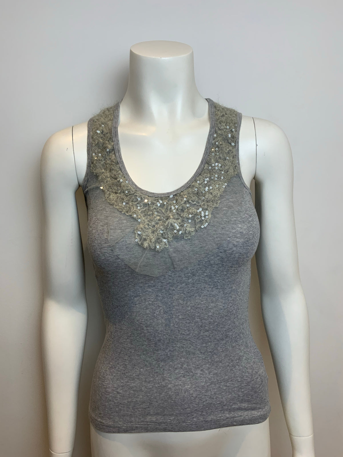 Brunello Cucinelli Superkid Mohair Knit & Sequins Tank Top Size XS / S ladies