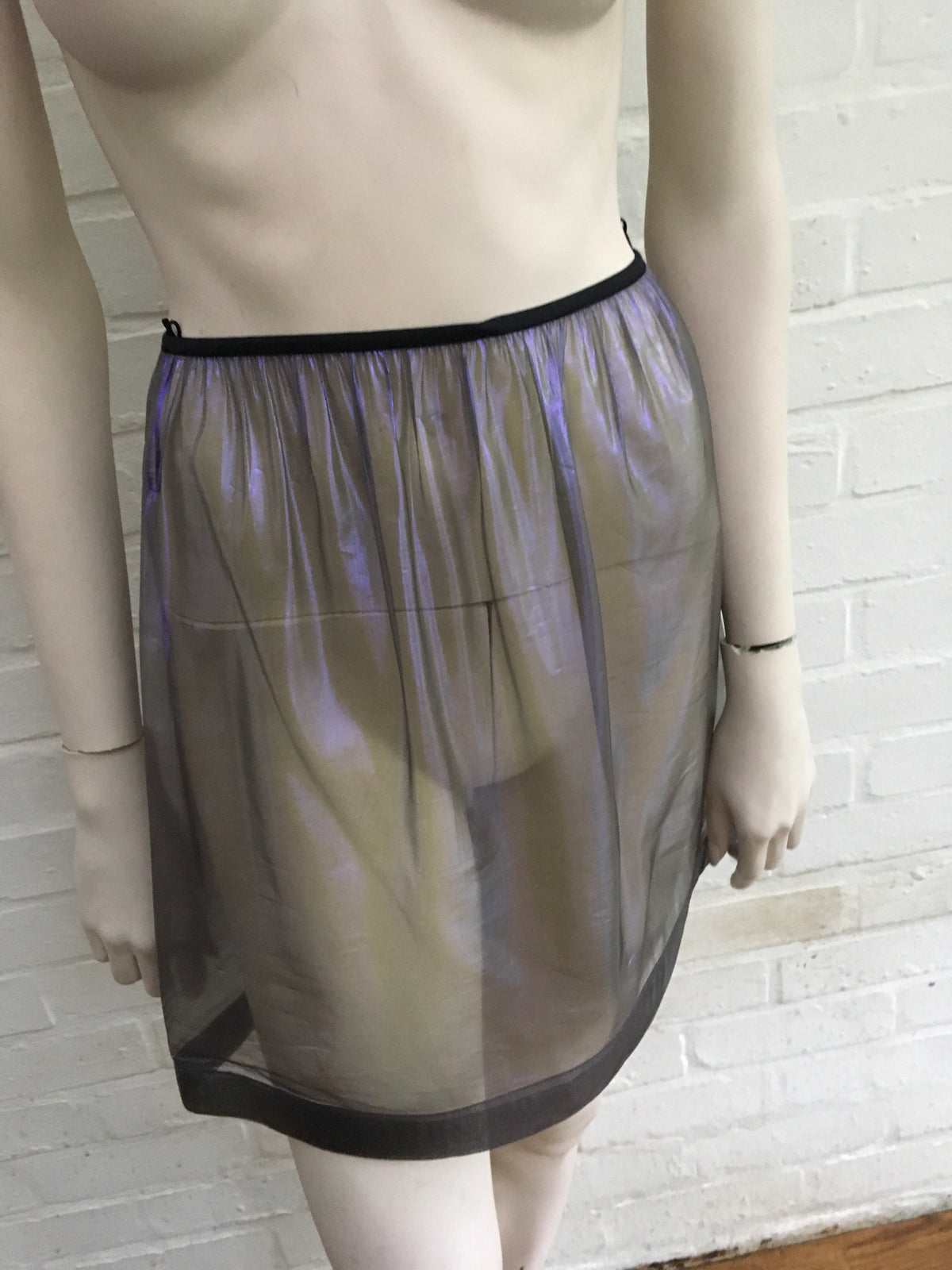 JASMINE DI MILO SEETHROUGHT METALLIC MINI SILK SKIRT Ladies