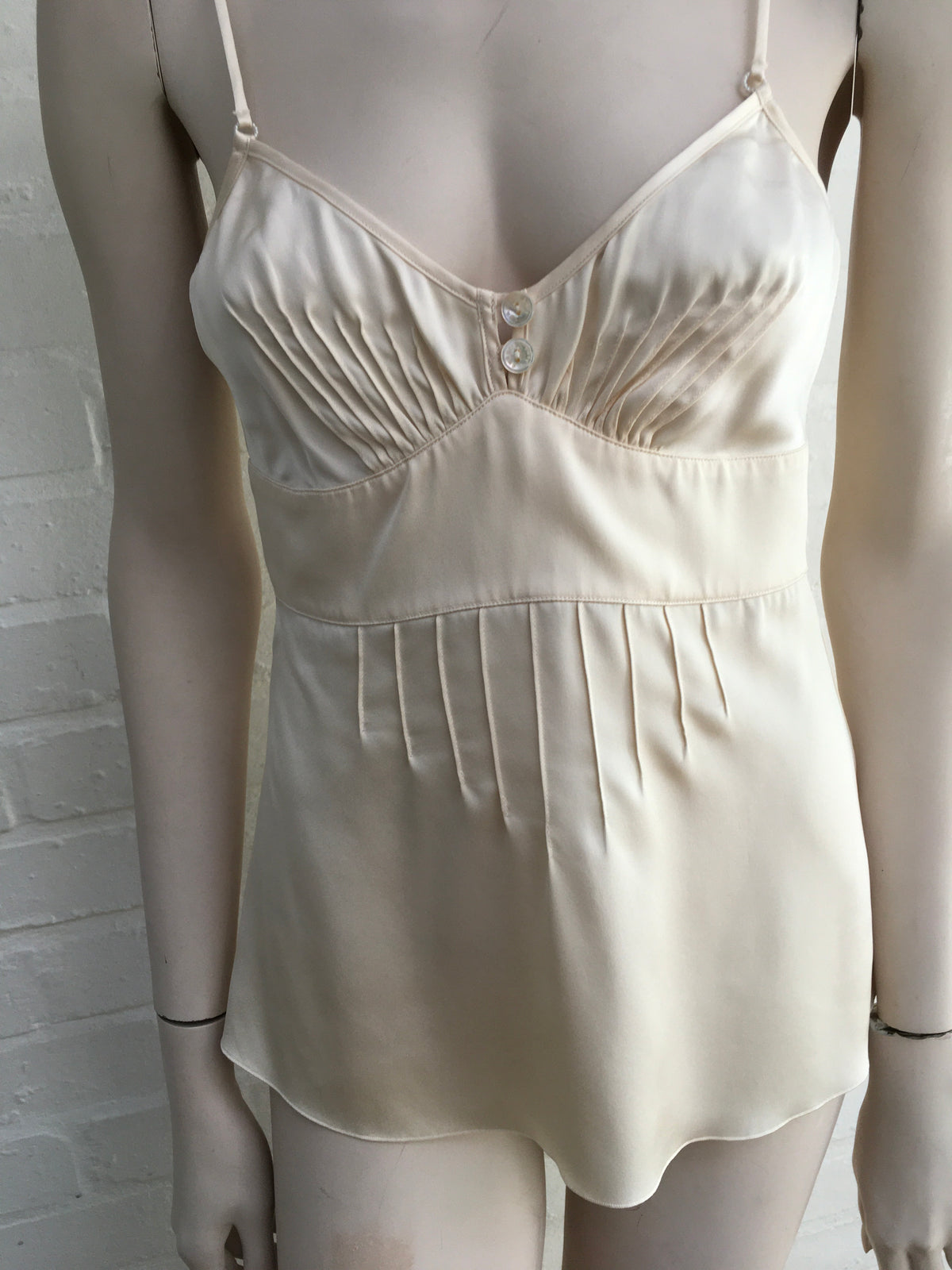 CHANEL Ivory Silk Camisole Cropped Top F 36 UK 9 US 4 ladies