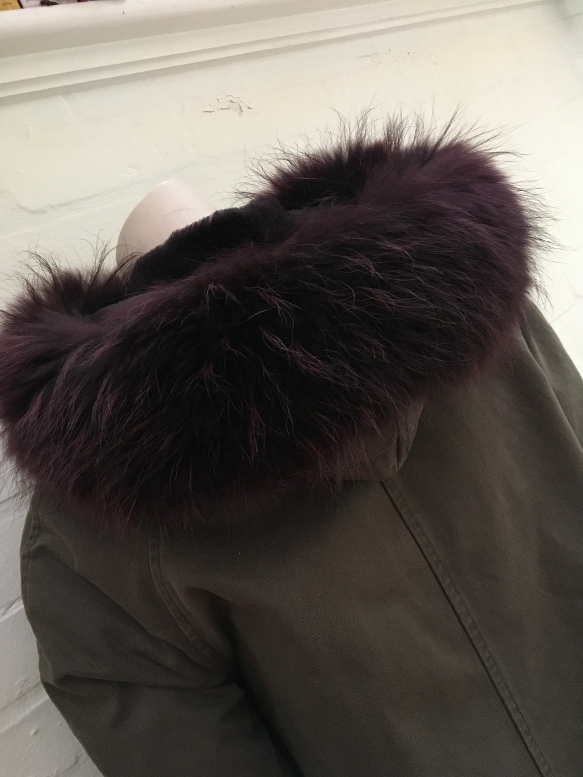 Yves Salomon Army Collection natural raccoon rabbit fur short jacket Sz F 34 XS Ladies