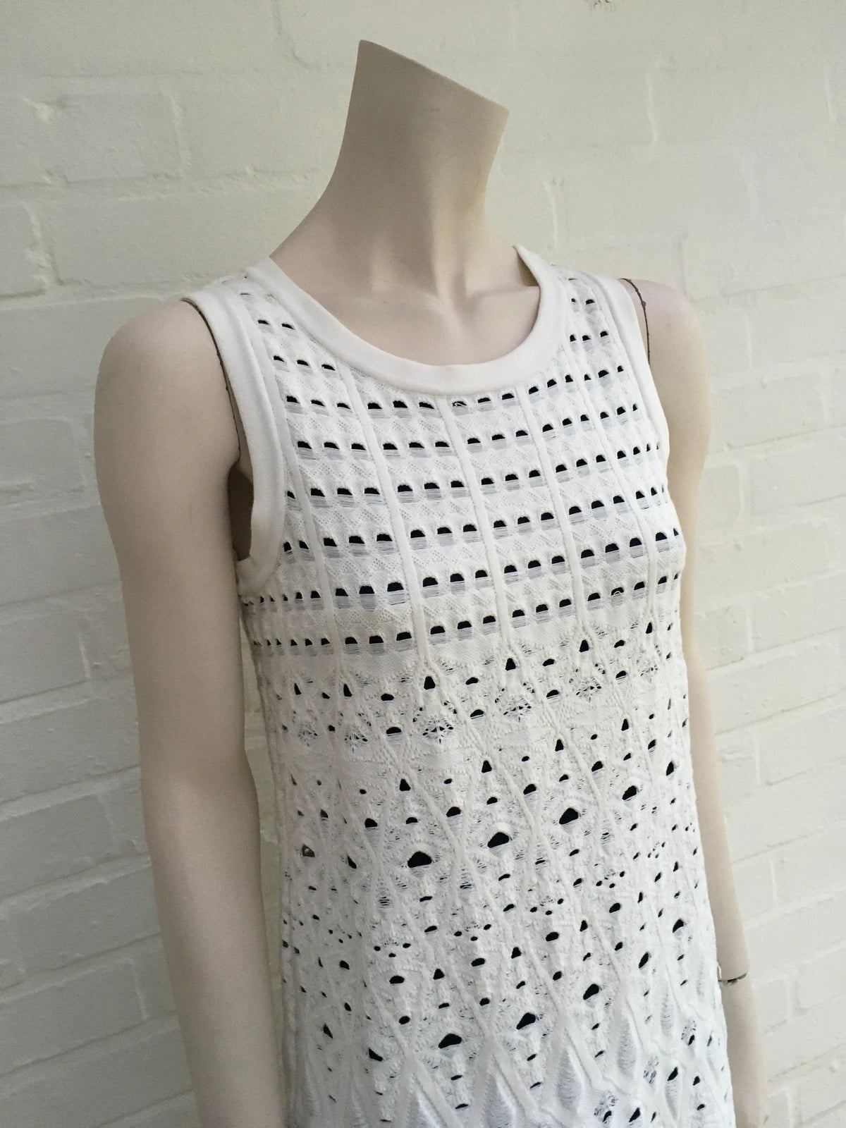 Chanel Black Cotton Crochet Knit Dress SZ F 40 UK 12 US 8 RARE ladies