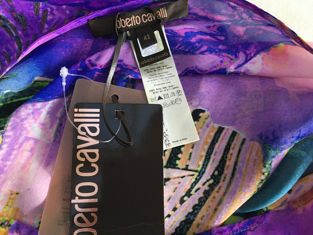ROBERTO CAVALLI Printed silk kaftan Size I 42 UK 10 US 6 ladies