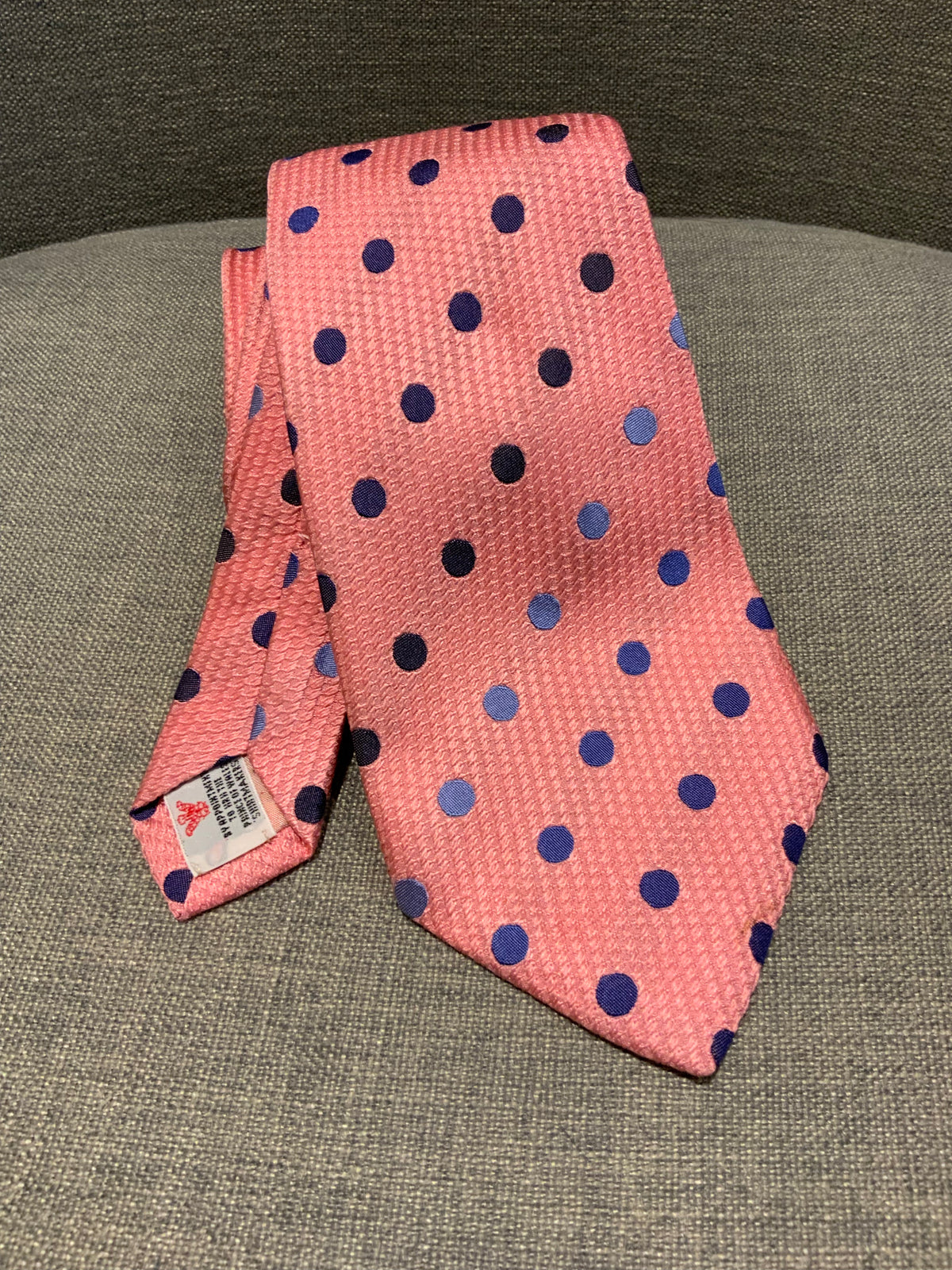 TURNBULL & ASSER Mens Pink Polka Dots Tie men