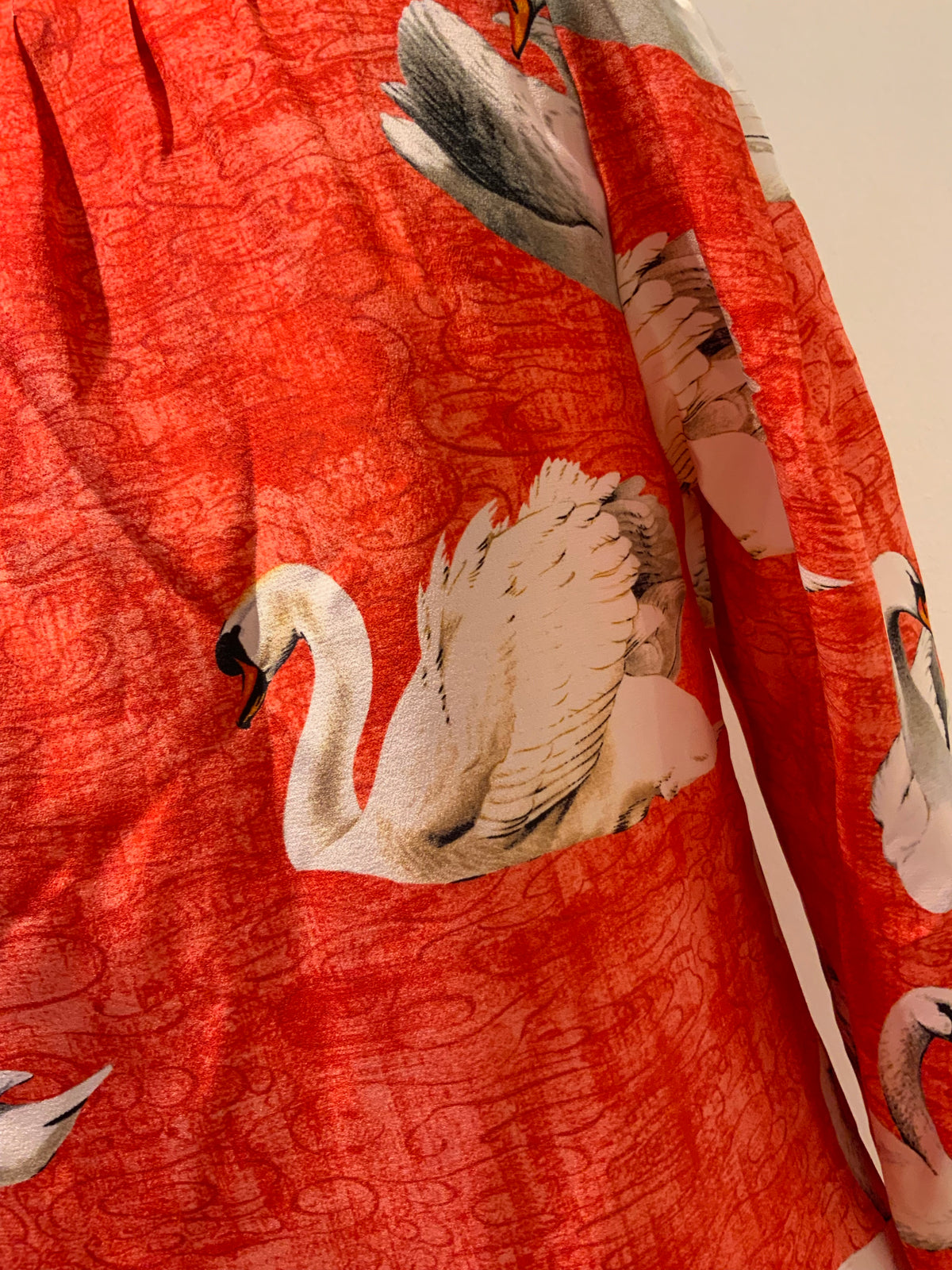 Paul & Joe Silk Ruffle Swans Printed Dress Size F 38 UK 10 US 6 ladies