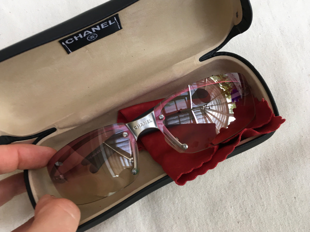 CHANEL 1994 4008 Pink Gradient Lens Frameless Sunglasses ladies