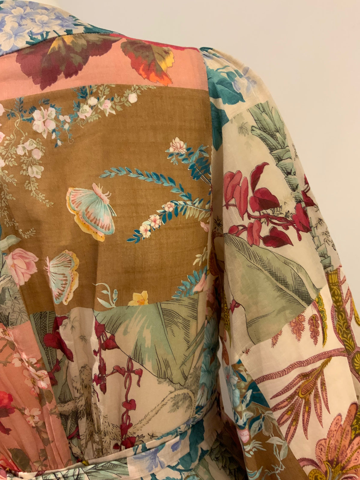 ZIMMERMANN Patchwork Cassia Midi Wrap Dress Size 1 S small