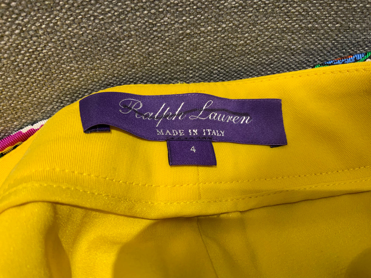 Ralph Lauren Collection Yellow Scarf Belt Pants Trousers Size US 4 UK 8 S small ladies