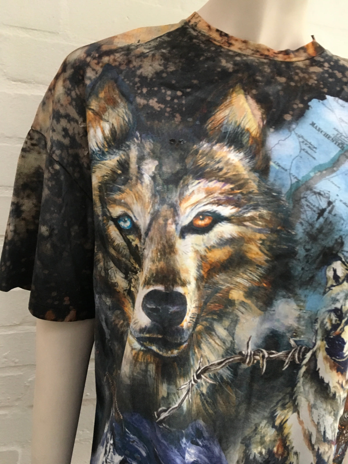BALMAIN Ladies Wolf print distressed oversized Ladies
