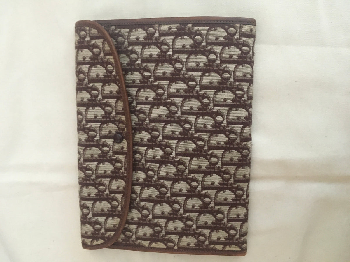 Christian Dior 1960's Diorissimo vintage Leather Trim Clutch Pouch Ladies