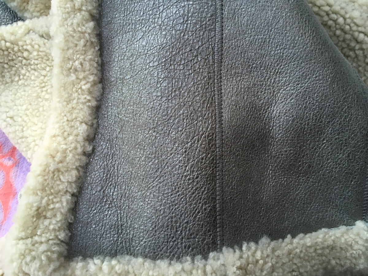 Ralph Lauren Black Label Lamb Shearling Leather Vest Gilet Ladies