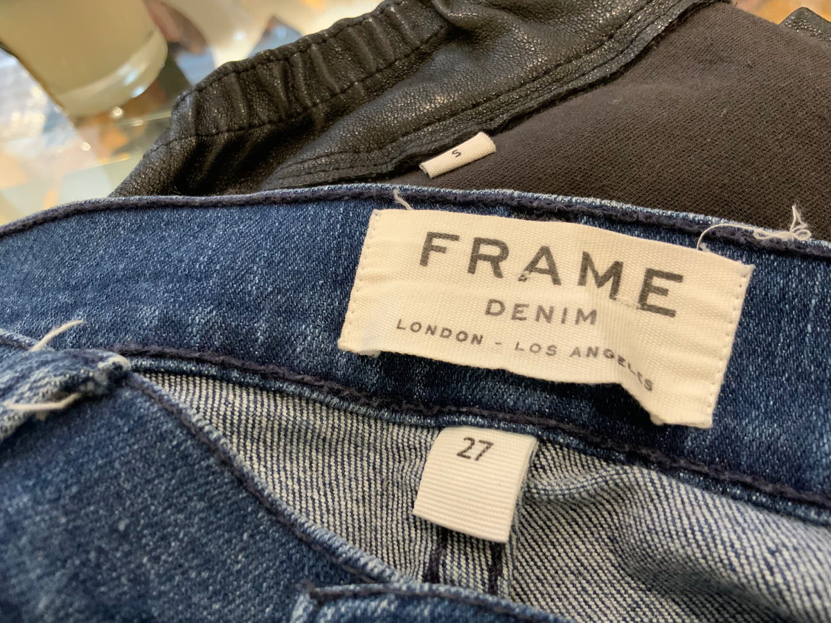 FRAME LE SKINNY DE JEANNE BLUE DENIM JEANS Size 27 ladies