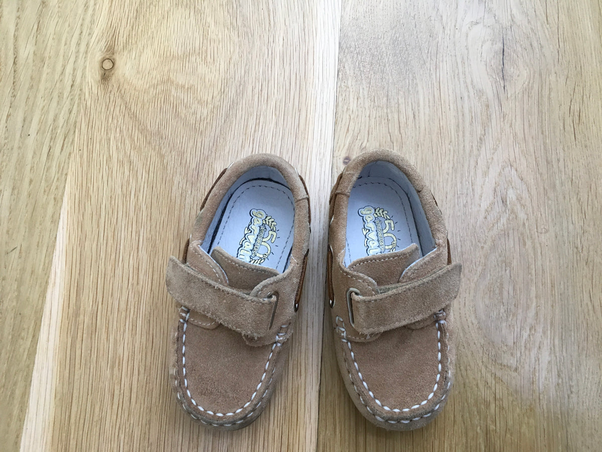 GARVALIN 50 aniversario Boys Shoe Brown Suede Leather Size 21 Children