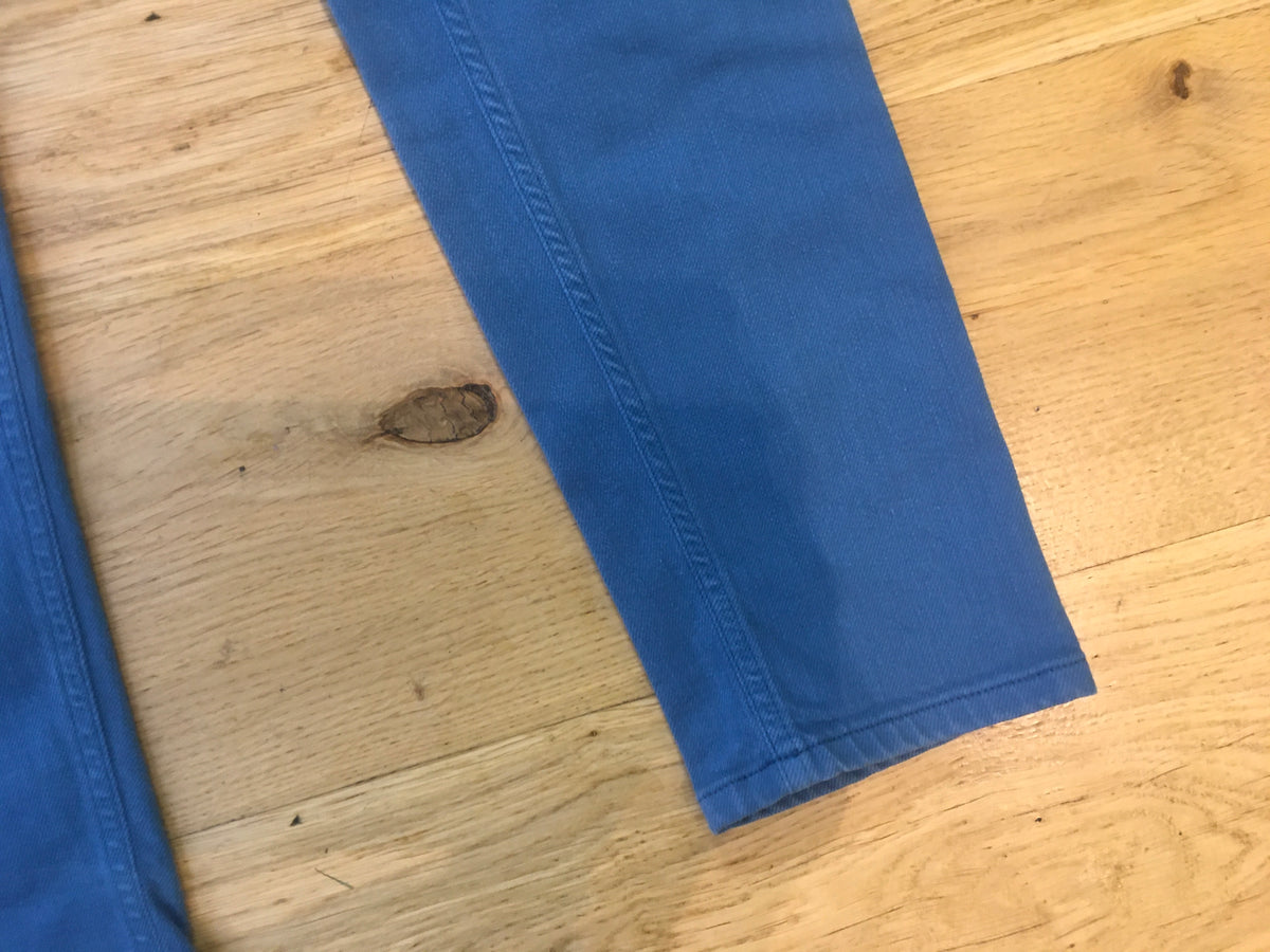 LORO PIANA Blue Mid Waist Straight Leg Jeans Denim Pants I 40 Ladies