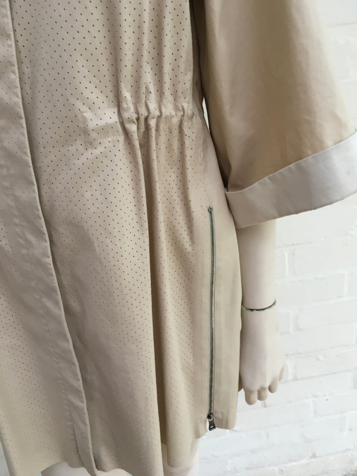 JIL SANDER NAVY Oversized beige Trench Coat SIZE 32 US 0 UK 4 XXS Ladies