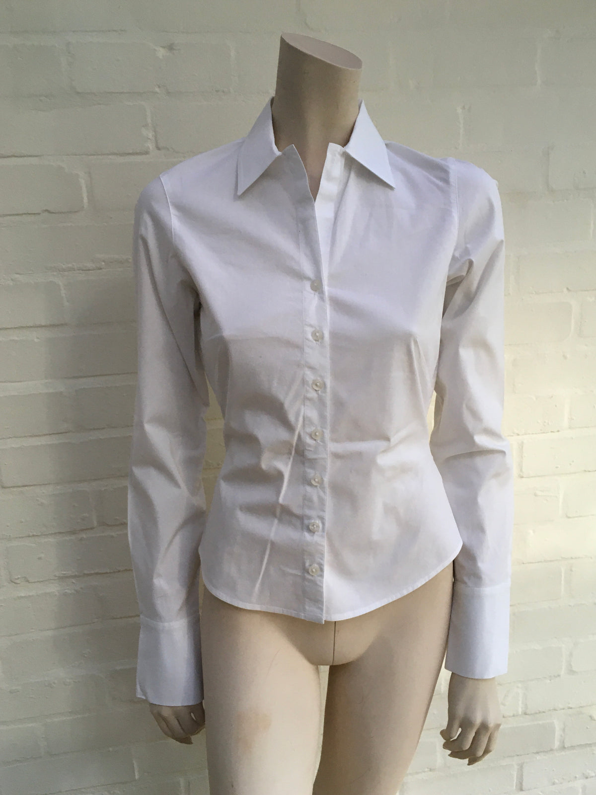 Anne Fontaine NACERA Long Sleeves Collared White Shirt Size F 38 UK 10 US 6 S Ladies