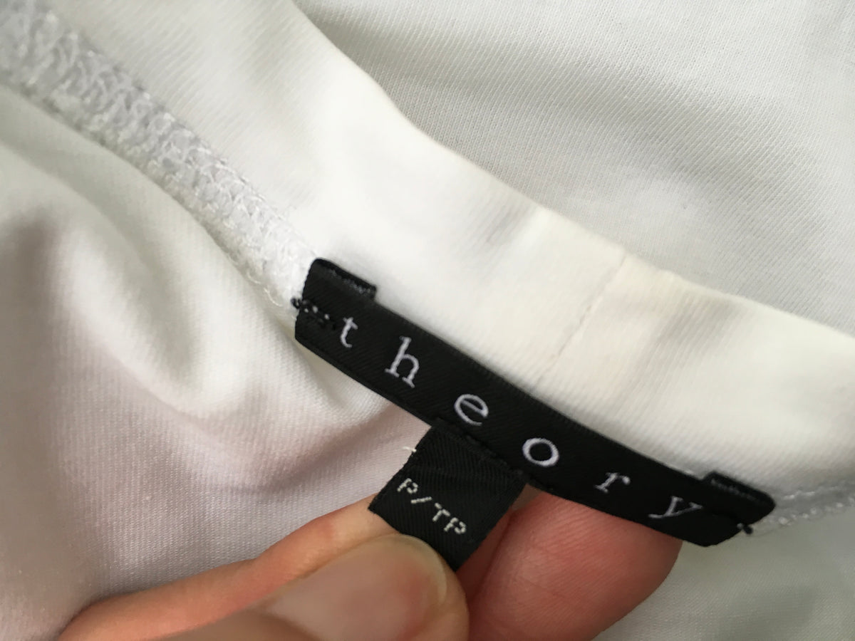 Theory White Classic T Shirt Scoop neckline top Ladies