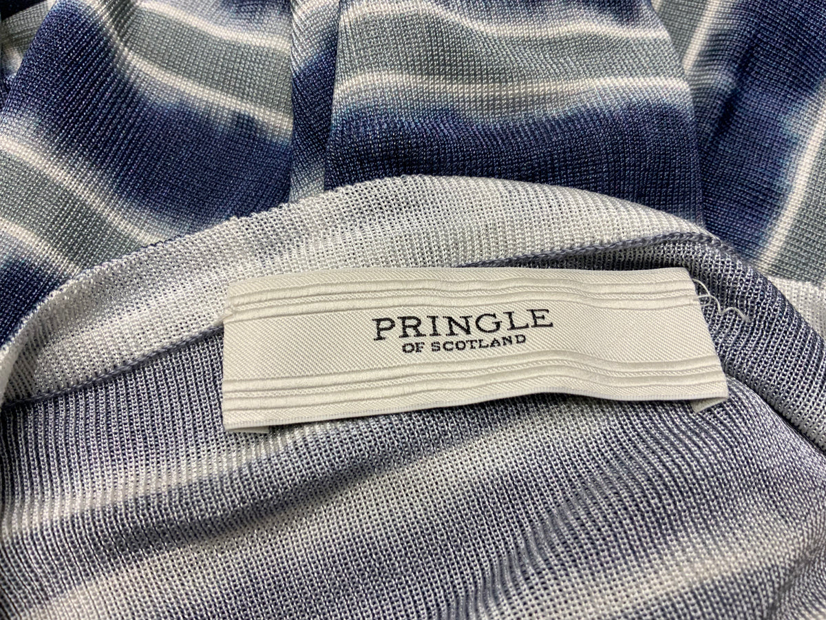 PRINGLE of Scotland TIE DYE STRIPE VISCOSE LONG SLEEVE KNIT DRESS SIZE S SMALL ladies