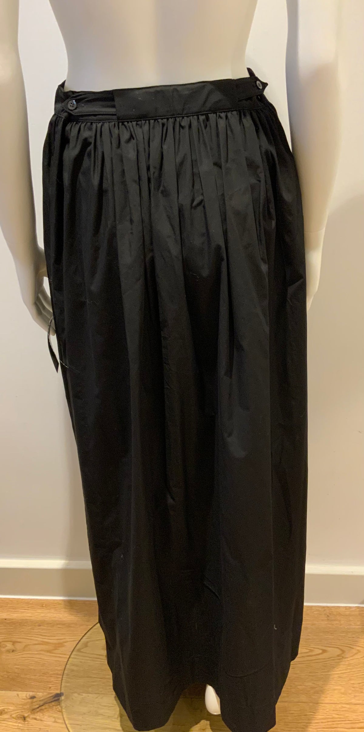 ICONIC ROSETTA GETTY 2021 Gathered cotton black maxi skirt Size XS ladies