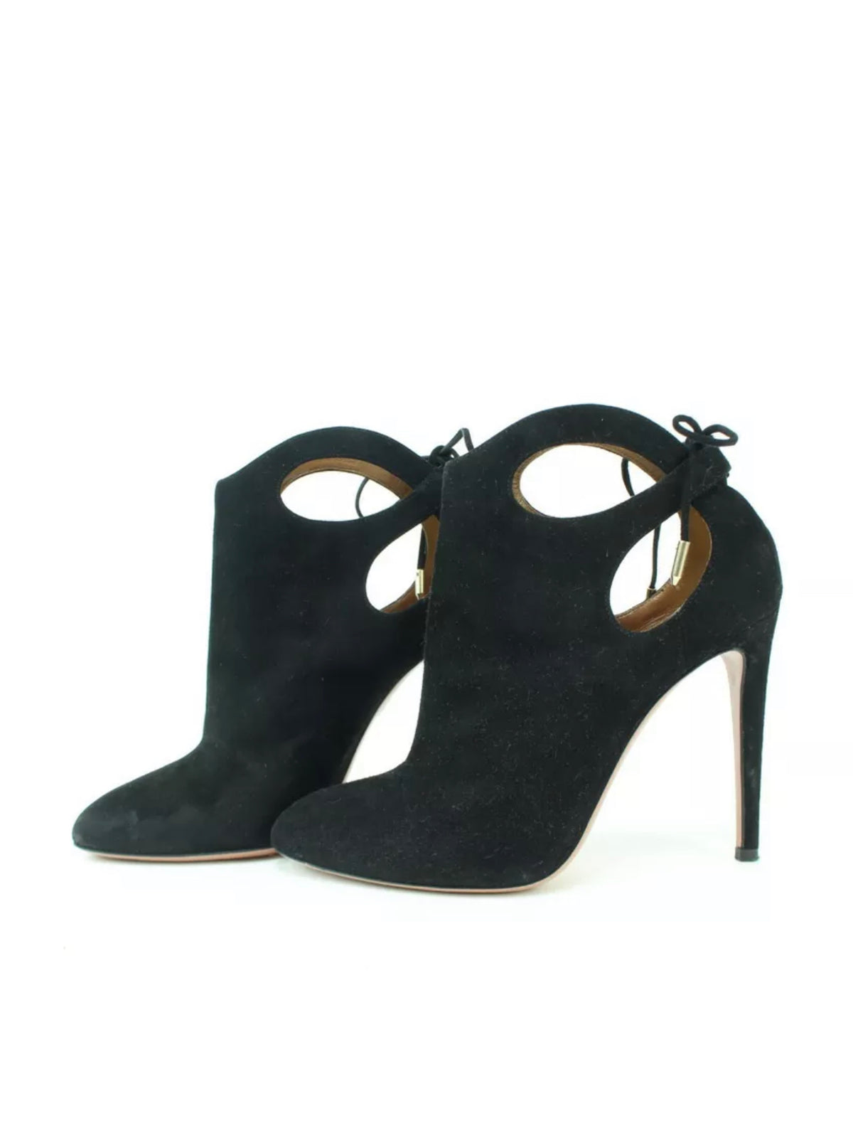 Aquazurra Firenze Women's Suede Cut Out High Heels Ankle Boots Size EU 37 UK 4 ladies