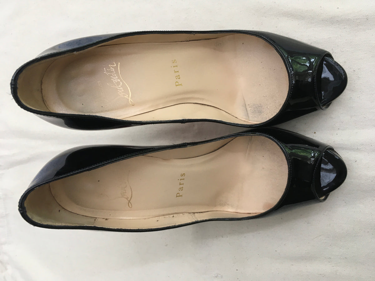 Christian Louboutin Patent Leather Peep-Toe Pumps Shoes 36 US 6 UK 3 Ladies