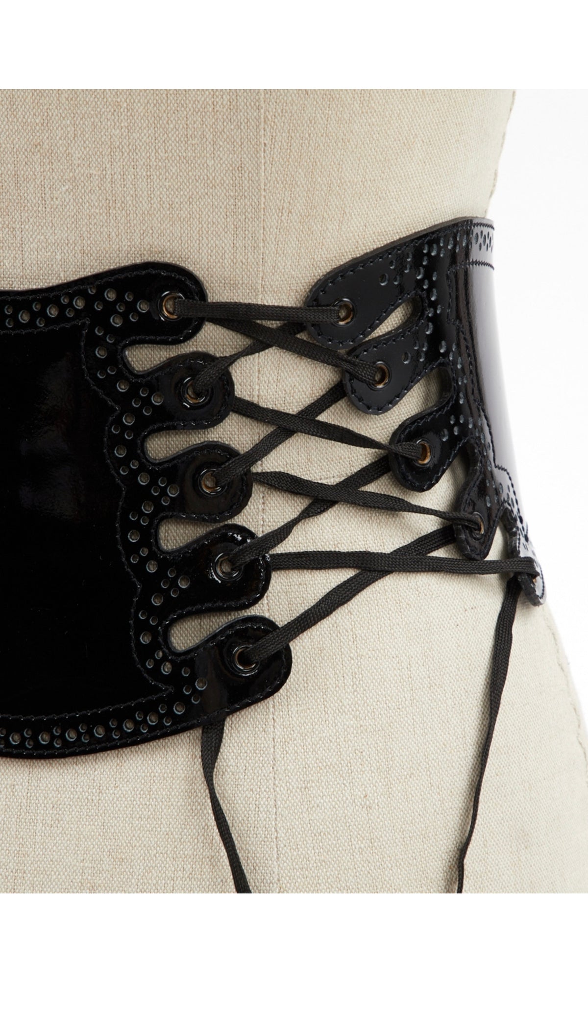 JEAN PAUL GAULTIER patent leather bondage corset belt ladies