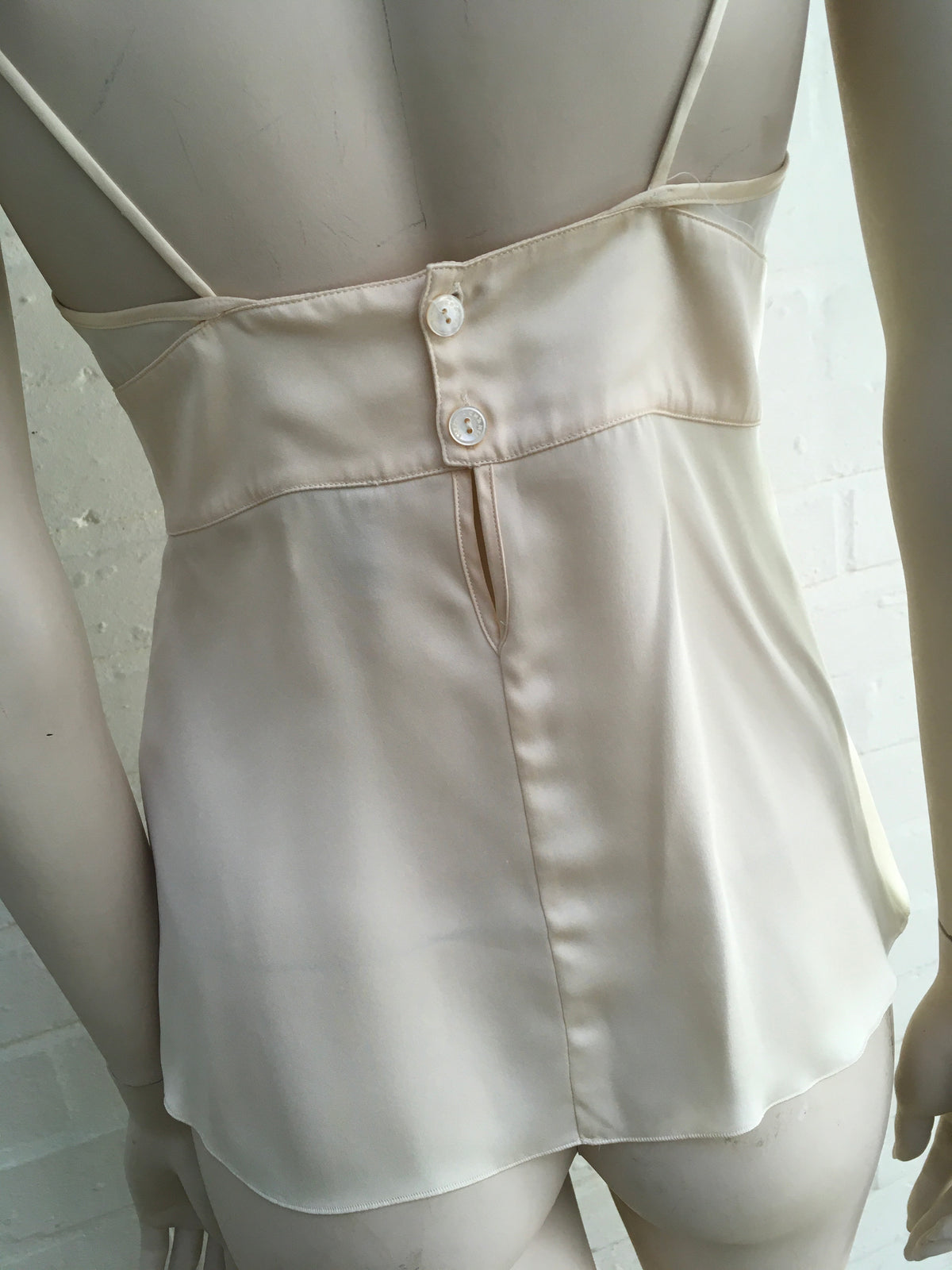CHANEL Ivory Silk Camisole Cropped Top F 36 UK 9 US 4 ladies