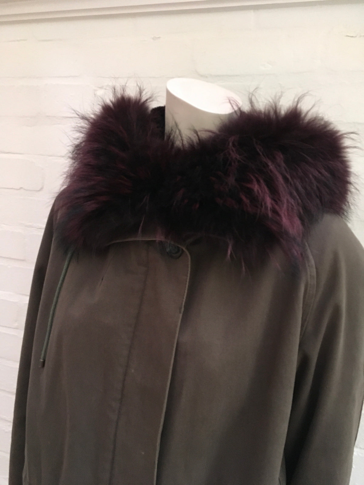 Yves Salomon Army Collection natural raccoon rabbit fur short jacket Sz F 34 XS Ladies