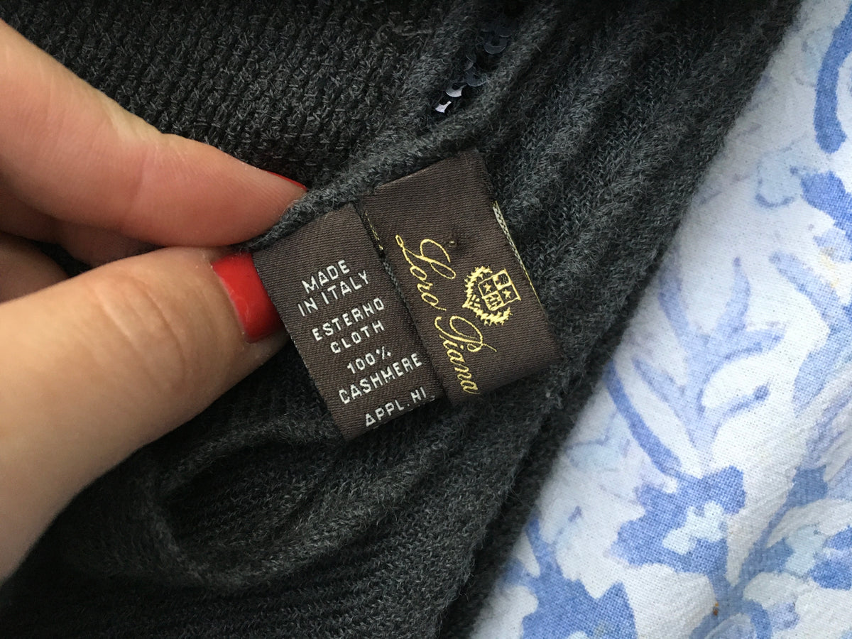 Loro Piana Cashmere Sequin Raw-Edge Scarf Shawl Ladies