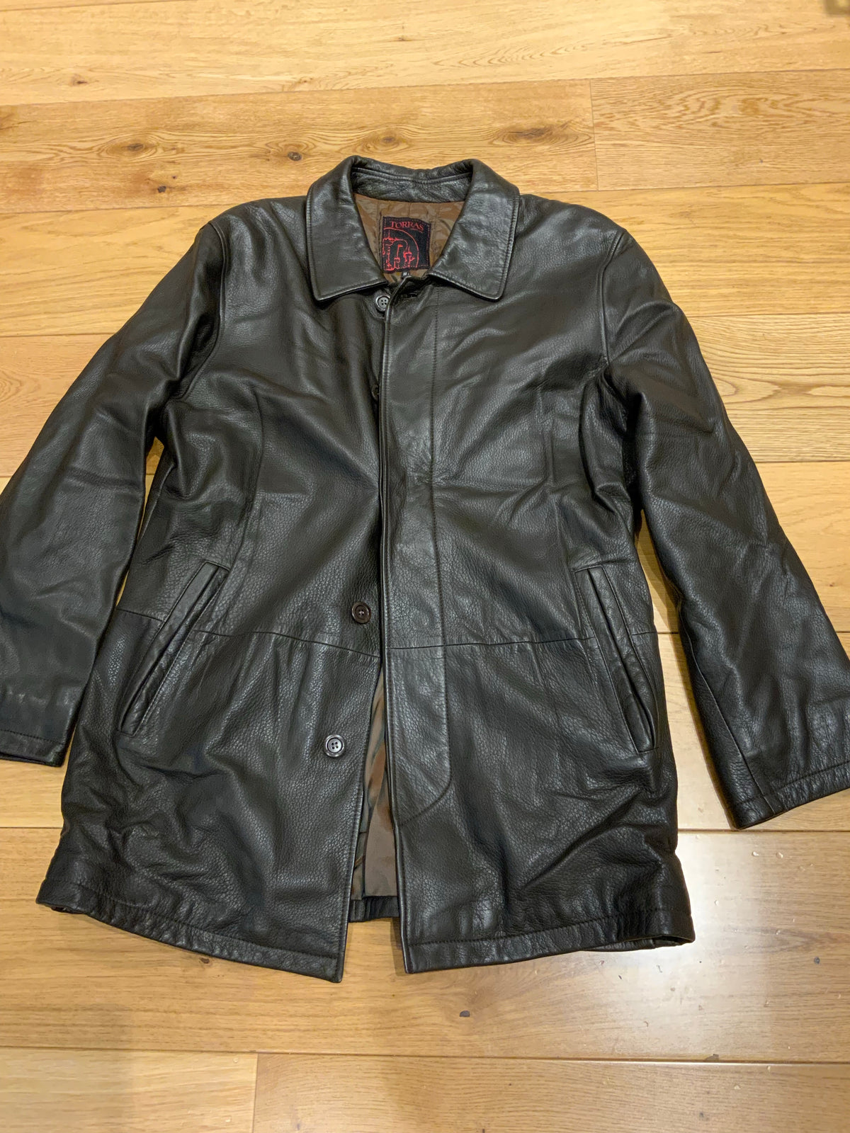 TORRAS Mens Brown Leather Jacket Coat Size 56 men