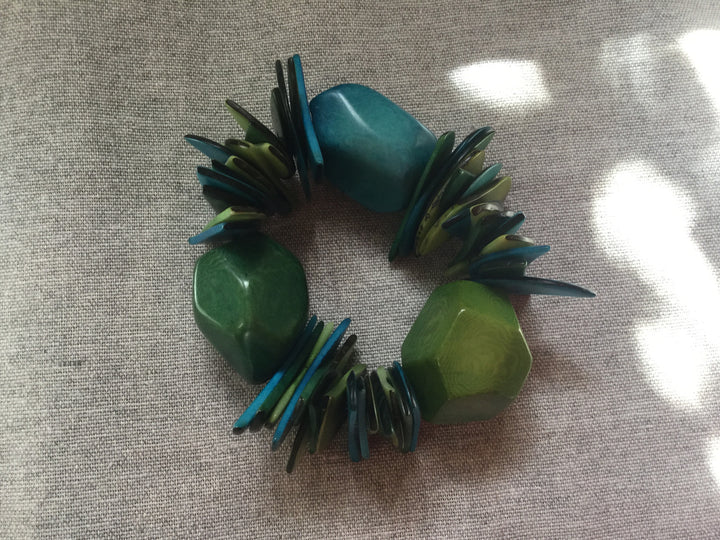 ~~~ TRES-GORG! ~~~ UBER-AMAZ GREEN TURQUOISE STONES BRACELET JEWELRY LADIES