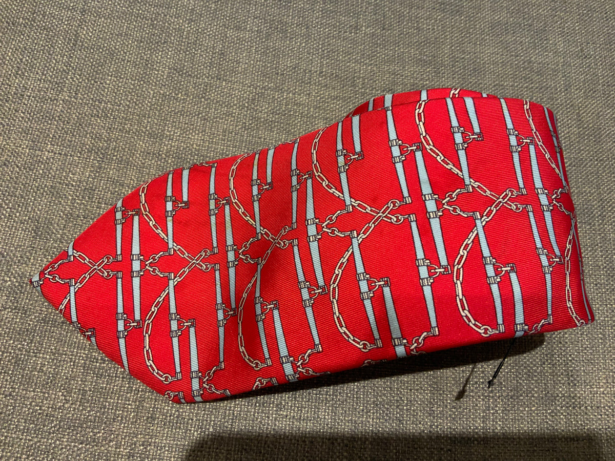 Hermès HERMES Paris Silk EQUESTRIAN HORSE HARNESS PINK SILK TIE 605 SA men