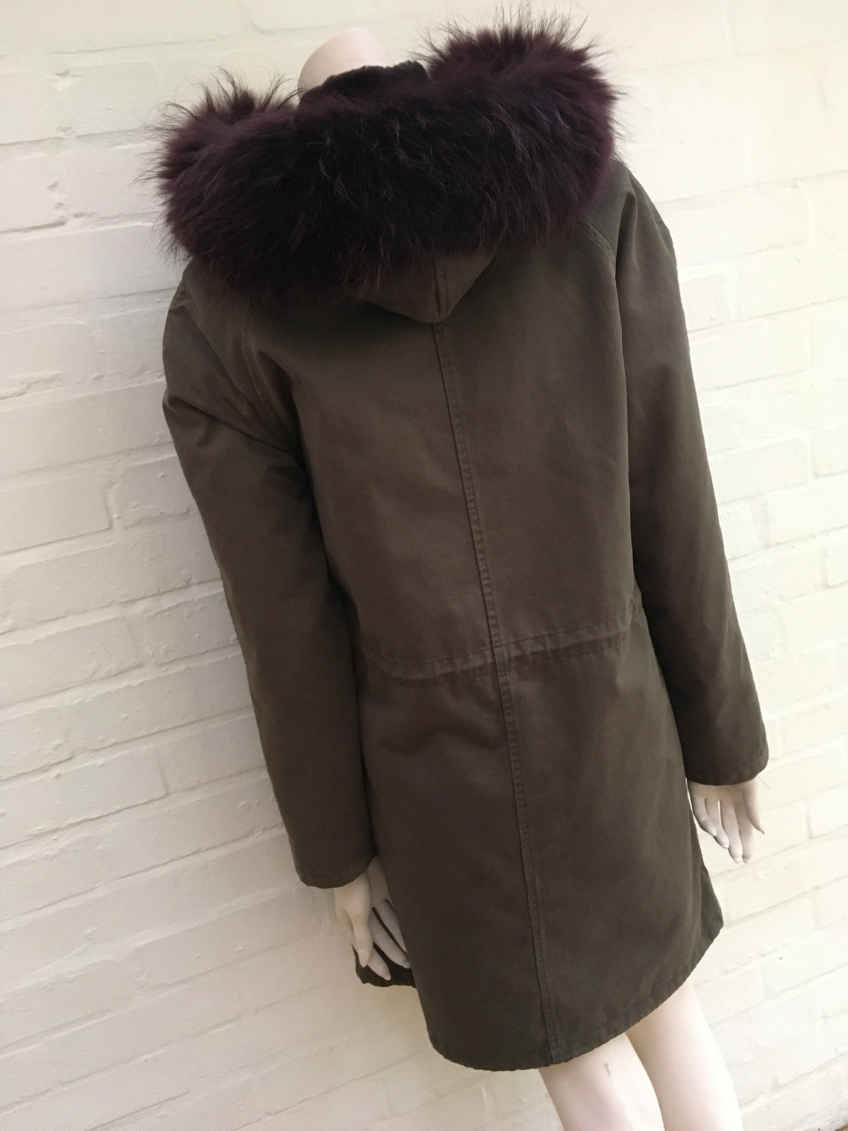 Yves Salomon Army Collection natural raccoon rabbit fur short jacket Sz F 34 XS Ladies