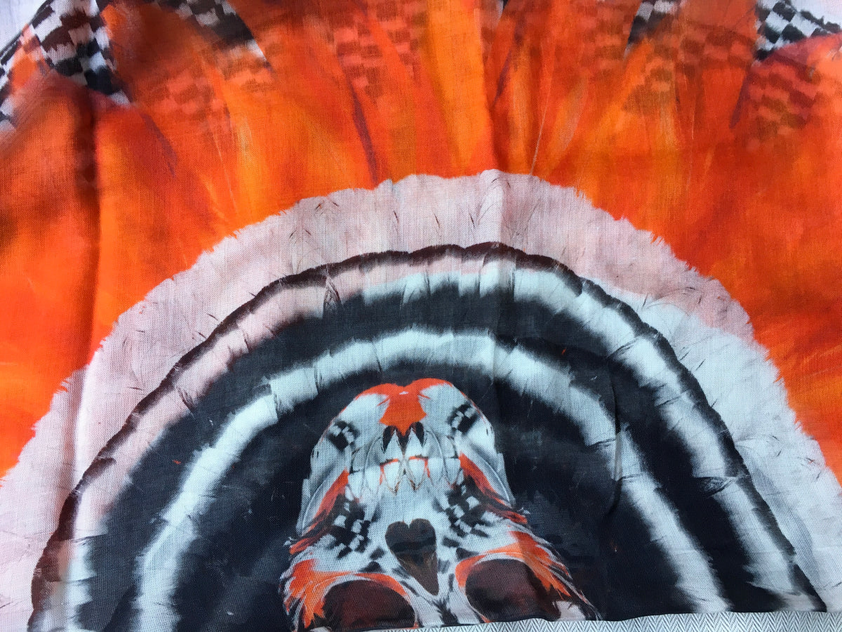 ALEXANDER MCQUEEN KNITTED FEATHER SKULL PRINT SILK BLEND SCARF AMAZING Ladies