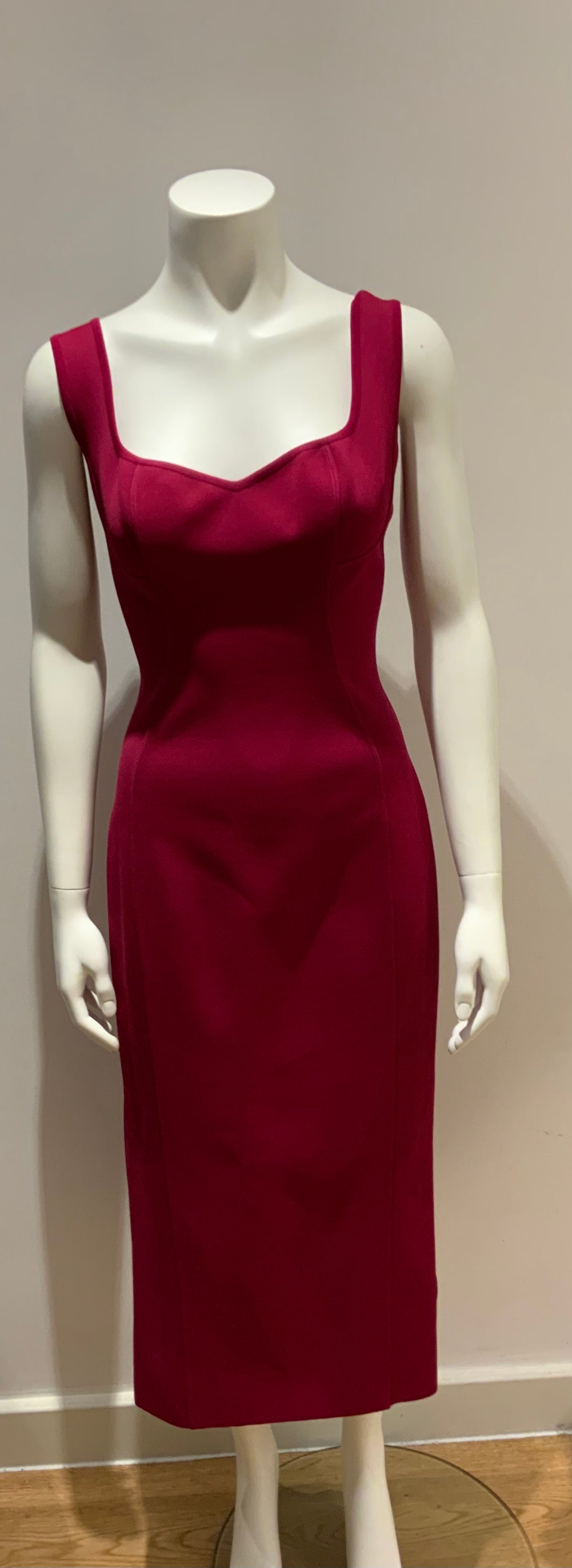 Azzedine Alaïa Alaia Bodycon ete 91 Burgundy Dress F 42 UK 14 US 10 ladies