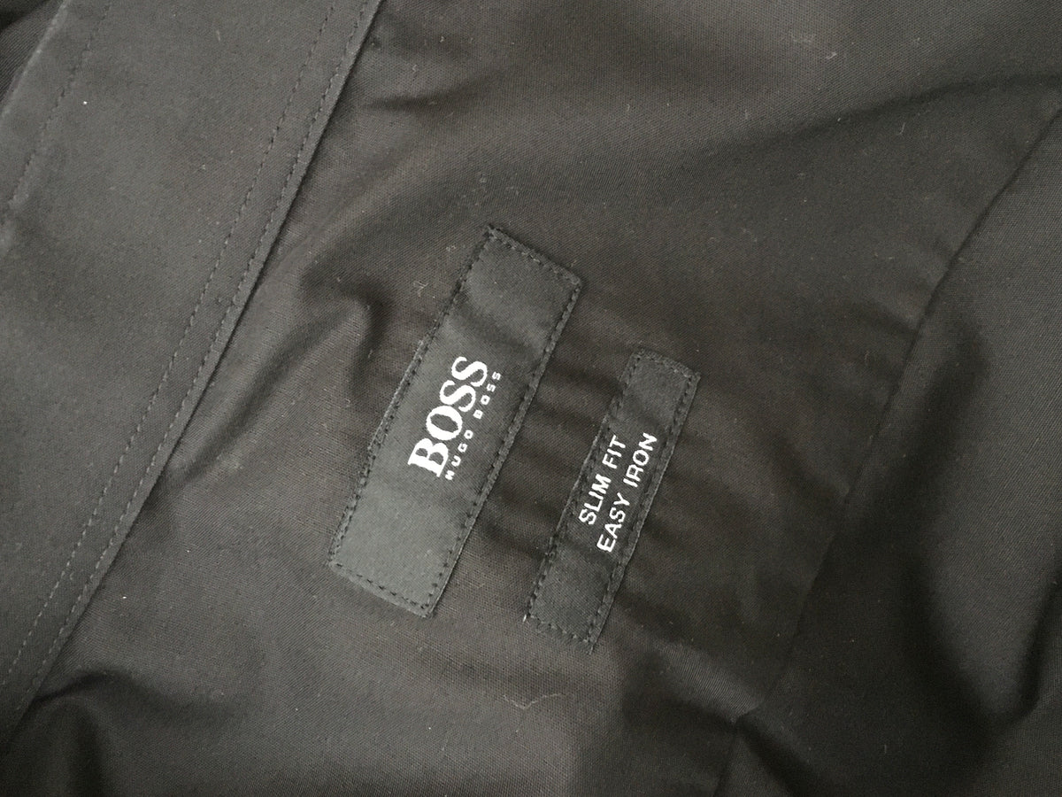 HUGO BOSS BLACK SLIM FIT LONG SLEEVE BUTTON-UP SHIRT SIZE 39 15 1/2" Men