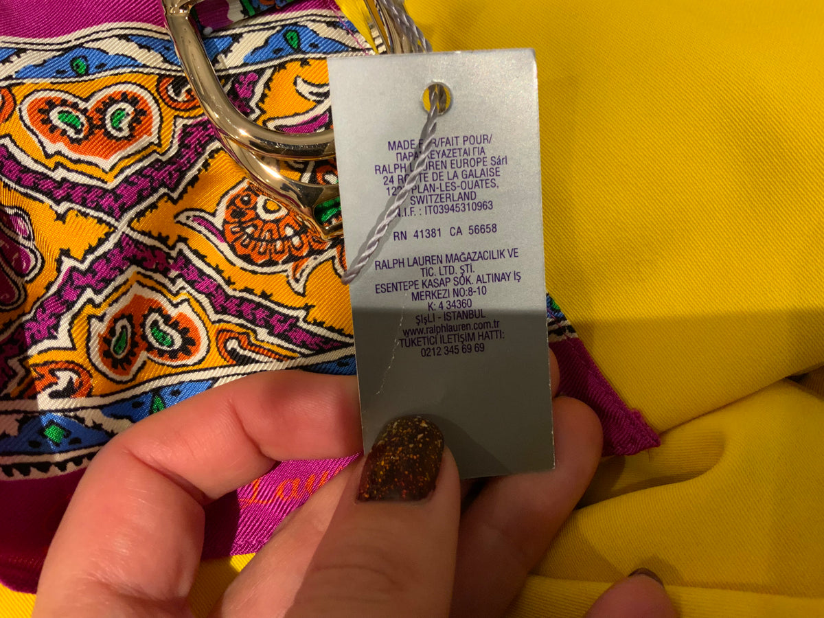 Ralph Lauren Collection Yellow Scarf Belt Pants Trousers Size US 4 UK 8 S small ladies