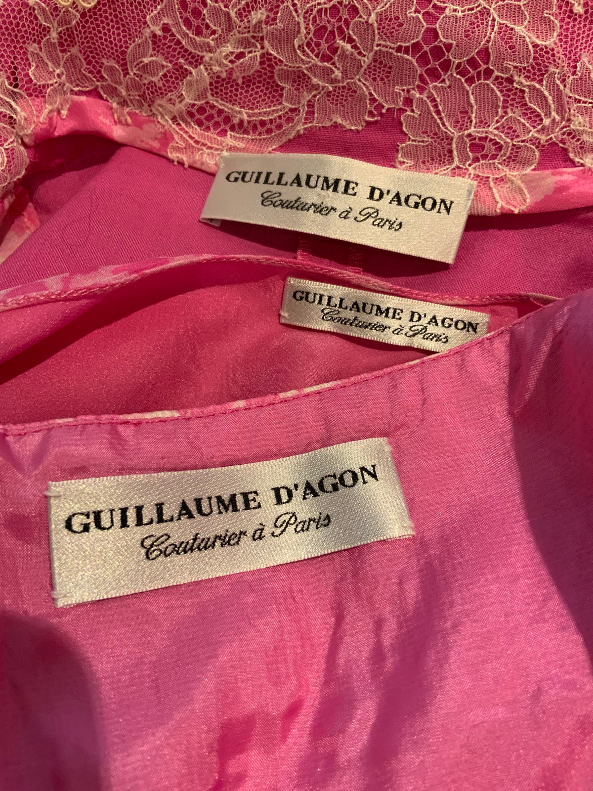 Guillaume d'Agon haute couture Pink Three Pieces Set Size F 42 UK 14 US 10 ladies