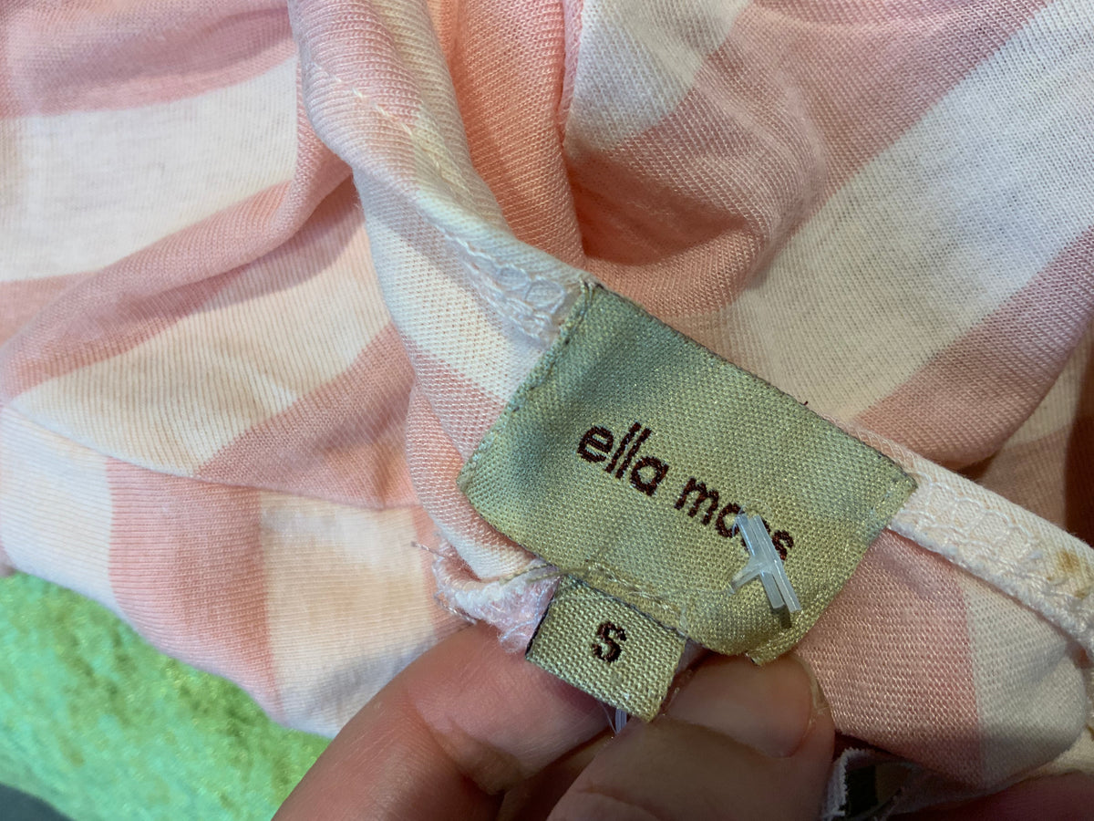 Ella Moss Stripped Pink Prima Cotton Summer Top Size S small ladies