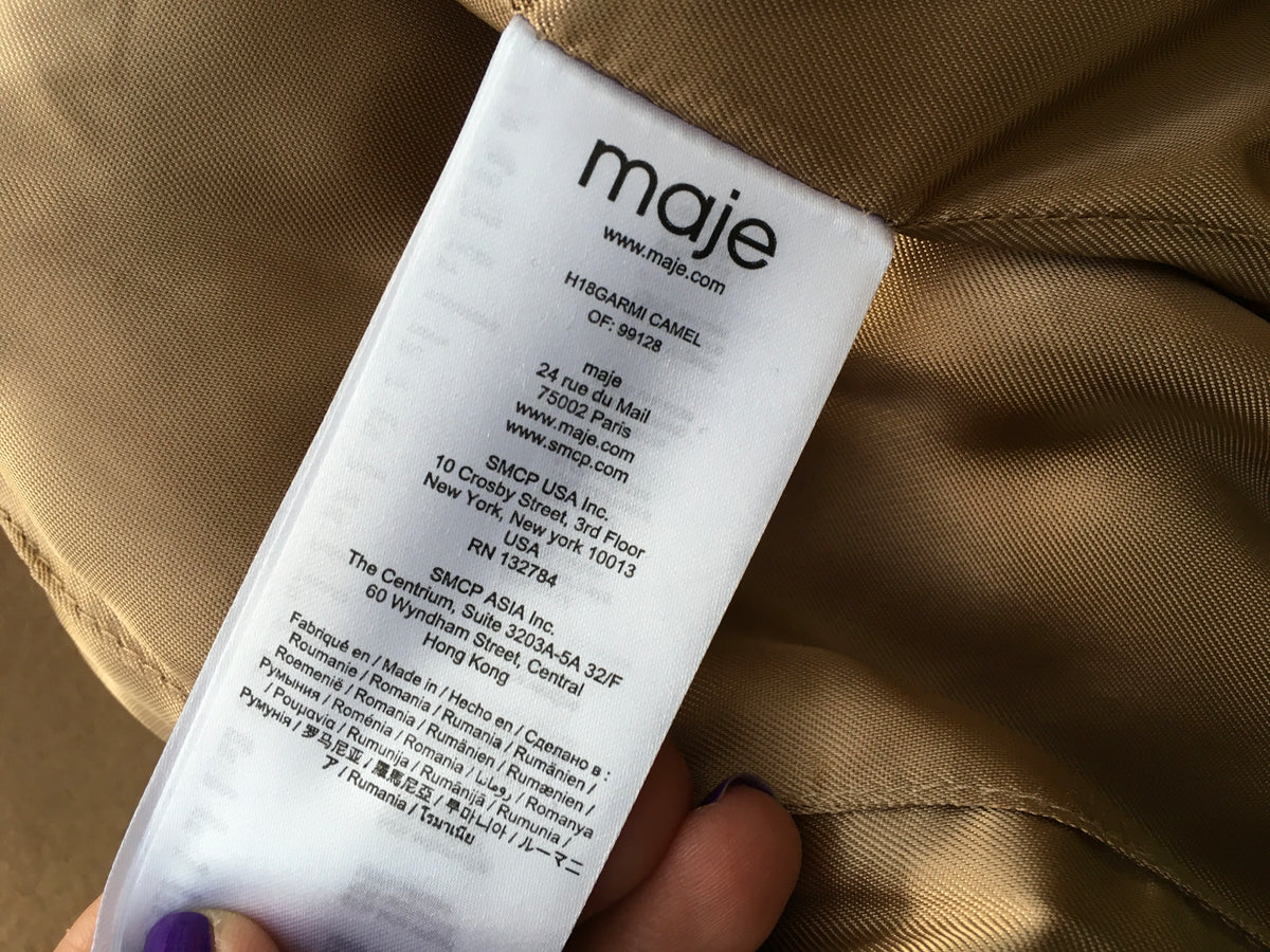 Maje Double-breasted wool and cashmere-blend felt cape coat Size F 38 UK 10 US 6 Ladies