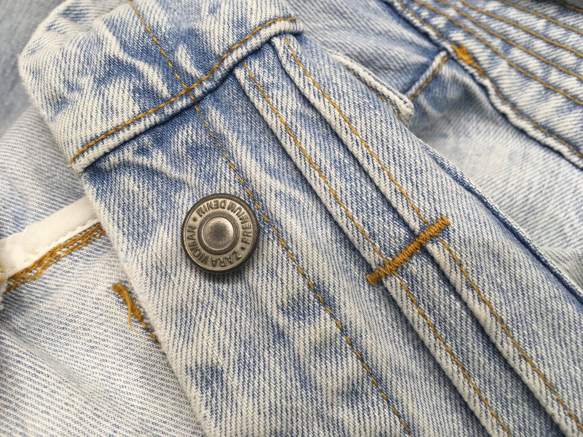 ZARA Distressed Oversized DenimJacket Size S Small MOST WANTED ladies