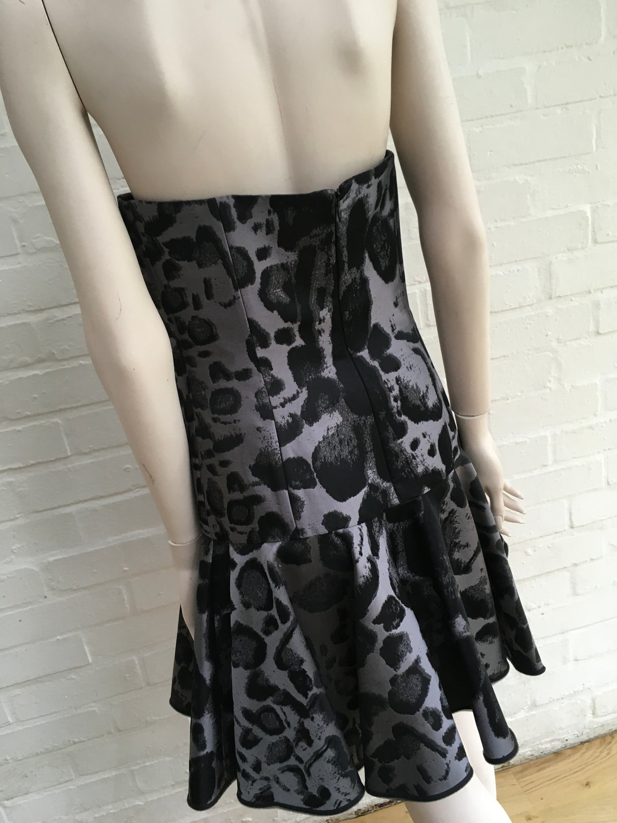 Giambattista Valli RUNAWAY Leopard Jacquard Mini Dress Size I 42 UK 10 US 6 ladies