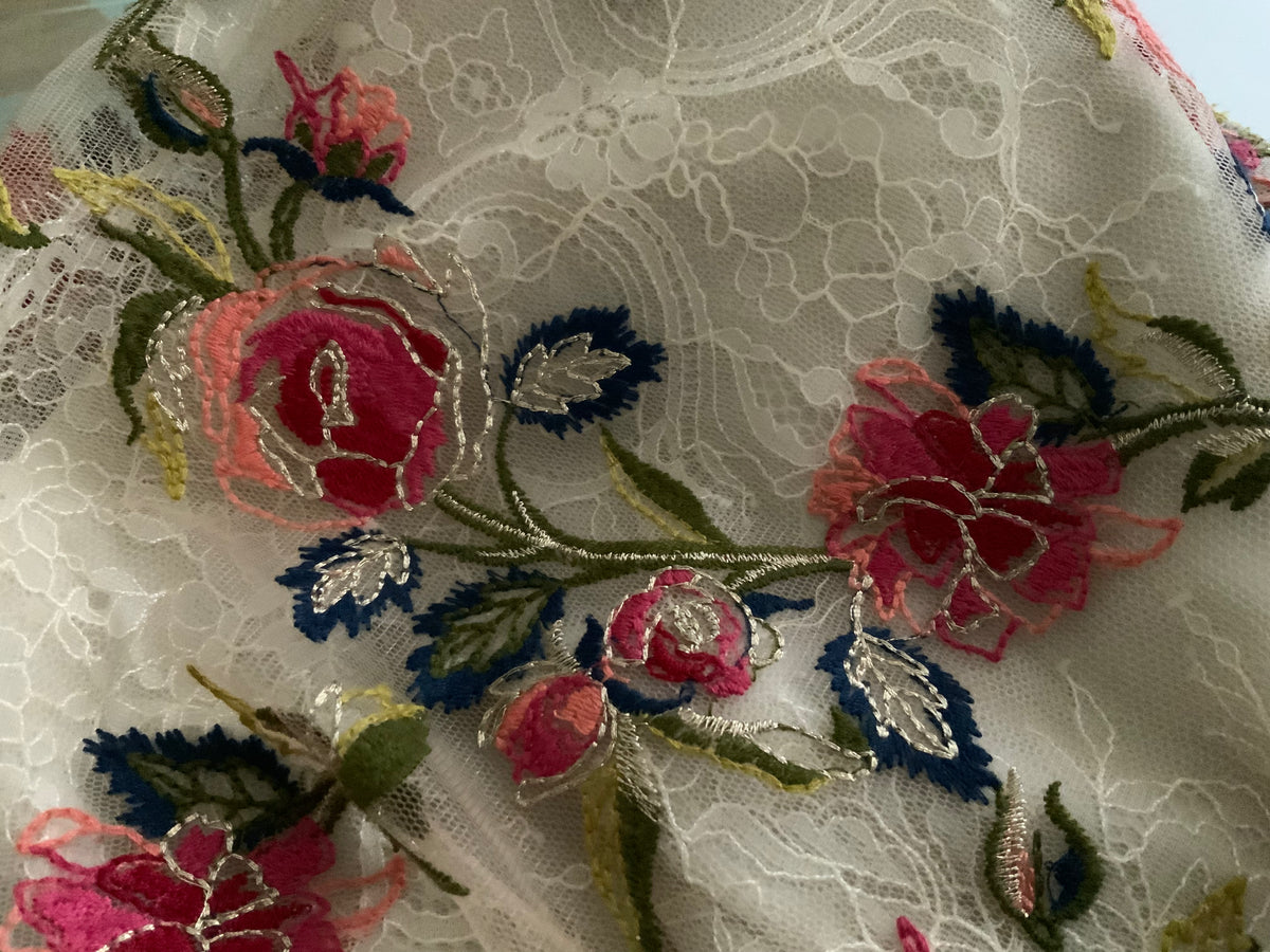 Notte by Marchesa Tull Floral Embroidered SO COUTURE Dress Size US 4 UK 8 Small ladies