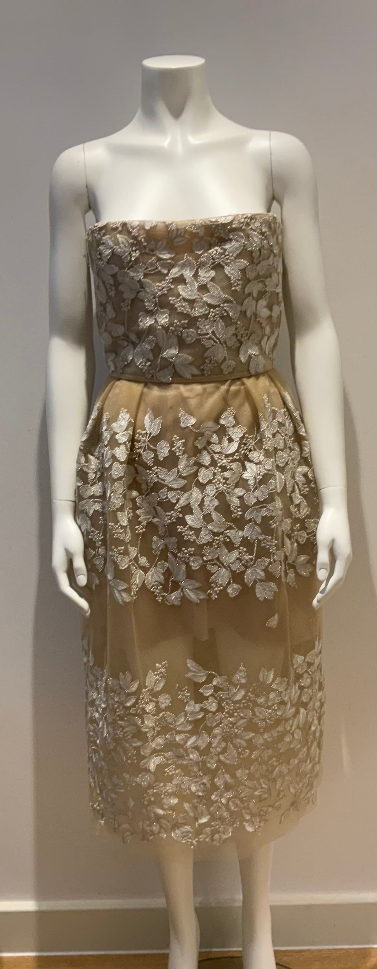 Razan Alazzouni Threads Embellishment Runaway Strapless Dress F 32 US 0 UK 4 ladies