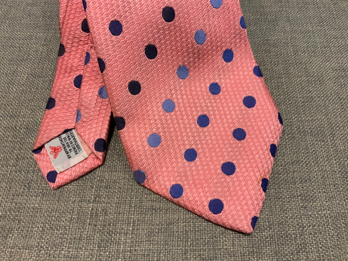 TURNBULL & ASSER Mens Pink Polka Dots Tie men